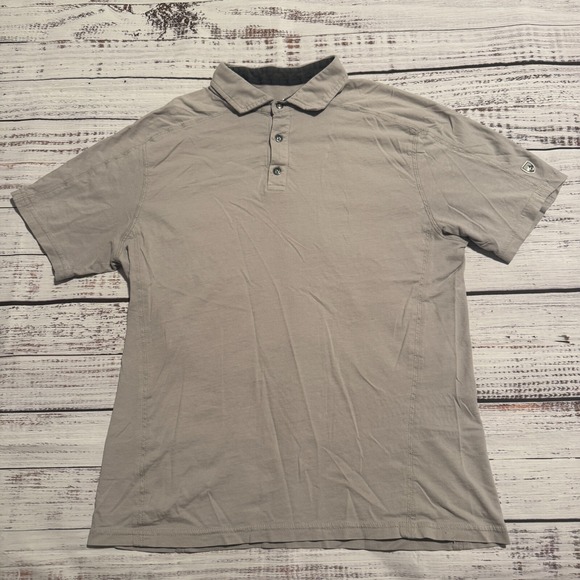 Kuhl Other - (HOLE)‎ Kuhl Polo Shirt Wildfibre Organic Cotton Grey Short Sleeve Men's Size L